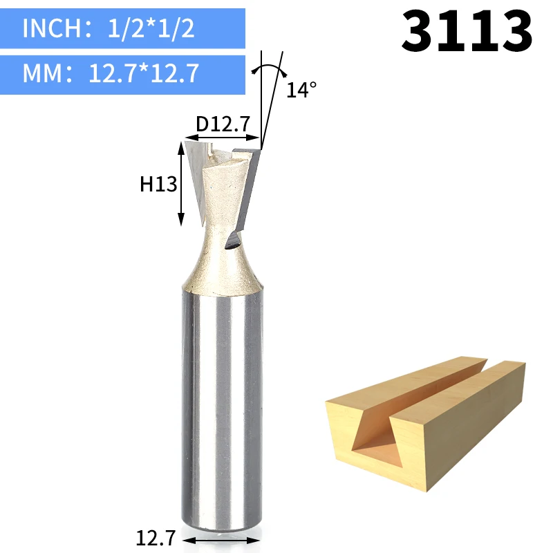 HUHAO 1 шт. 1/" 1/4" хвостовик резец по дереву ласточкин хвост биты 2 флейты фрезы для дерева вольфрам карбид гравировальный инструмент фреза - Длина режущей кромки: 3113