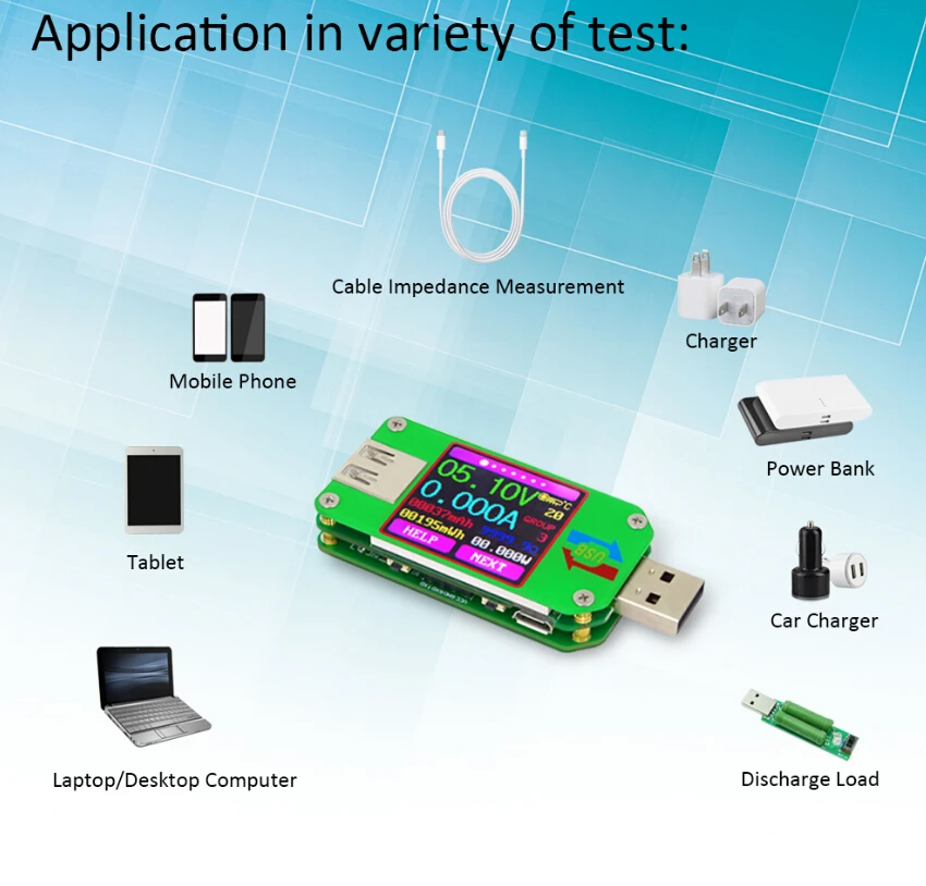 UM24C USB 2 0 тестер заряда аккумулятора цветной ЖК дисплей измеритель напряжения