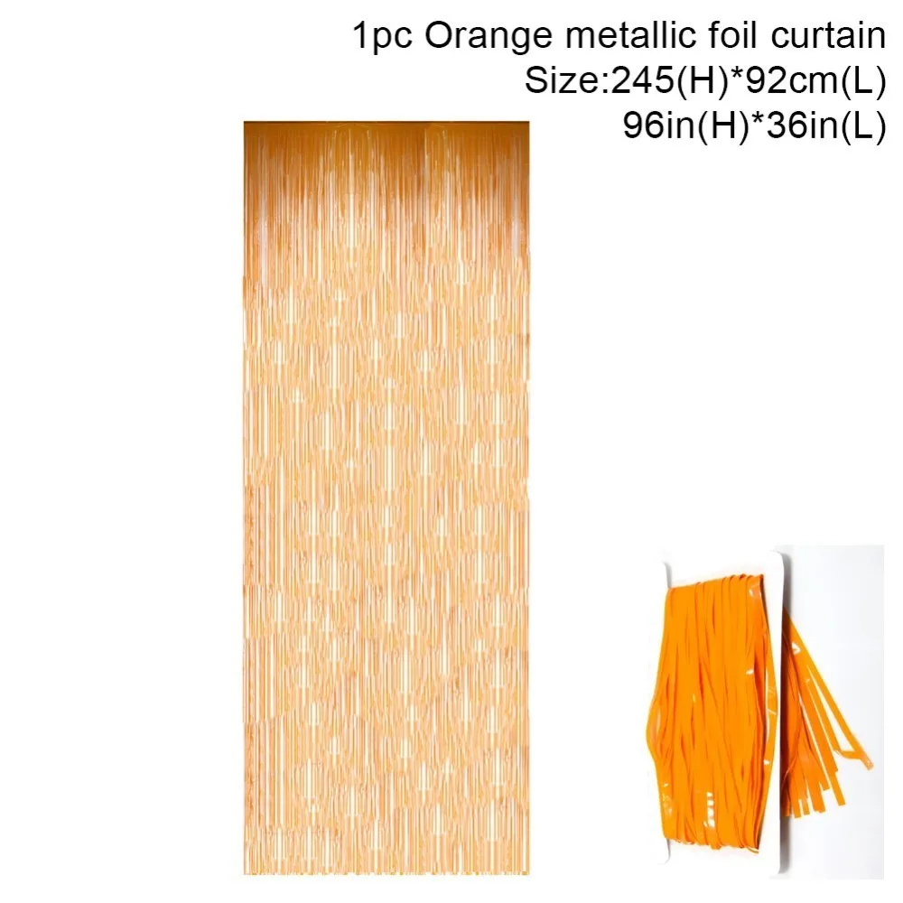 12 видов цветов металлическая бахрома из фольги занавески Свадебные украшения девичник вечерние украшения для взрослых на день рождения - Цвет: Orange