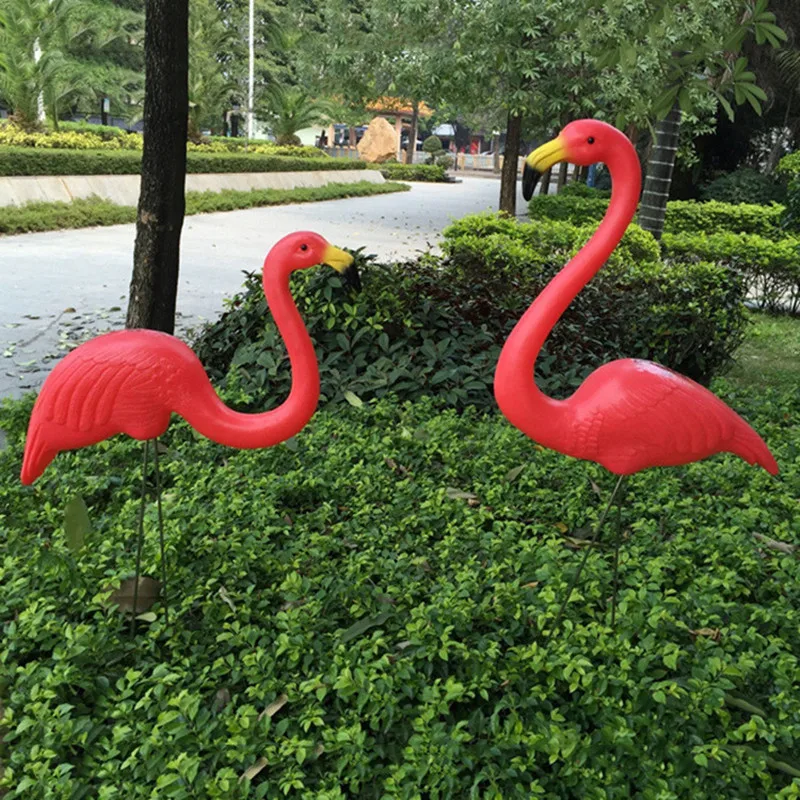 1pair plastic bright flamingo garden decoration garden fountain yard