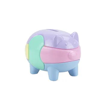 

New Fashion Creative Transparent Plastic Money Saving Box Case Coins Piggy Bank Cartoon Pig Shaped For Everyone gift