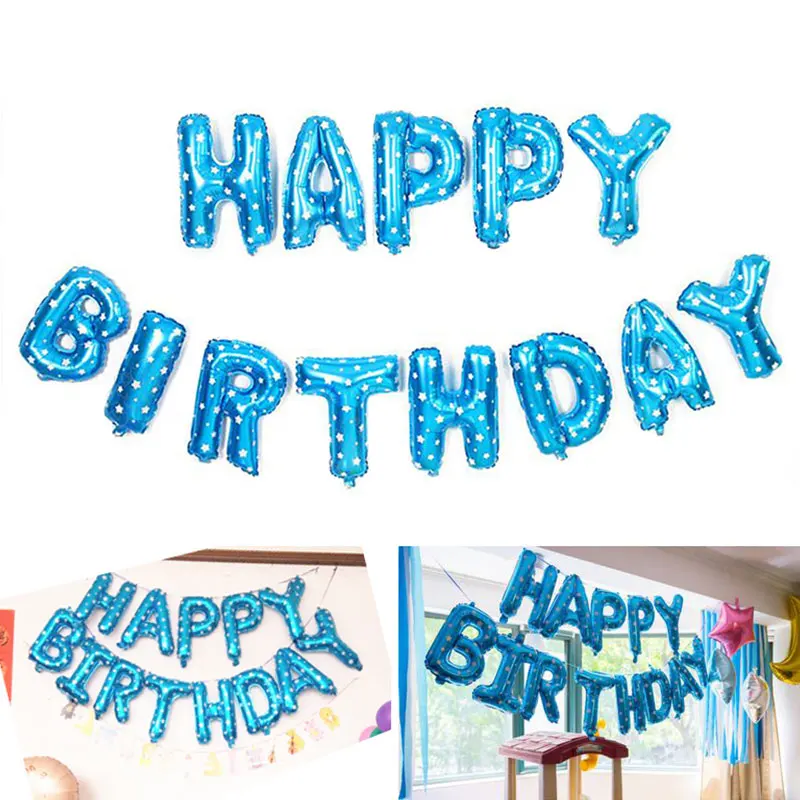 

Self Inflating Balloon Foil 13 Letters Happy Birthday Colour Home Decoration Festive Decor Party Decor Celebrations
