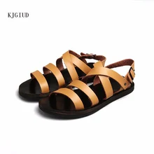 Новые мужские модные сандалии из натуральной кожи мужские повседневные сандалии и шлепанцы мужские большие размеры 46 ярдов пляжная обувь