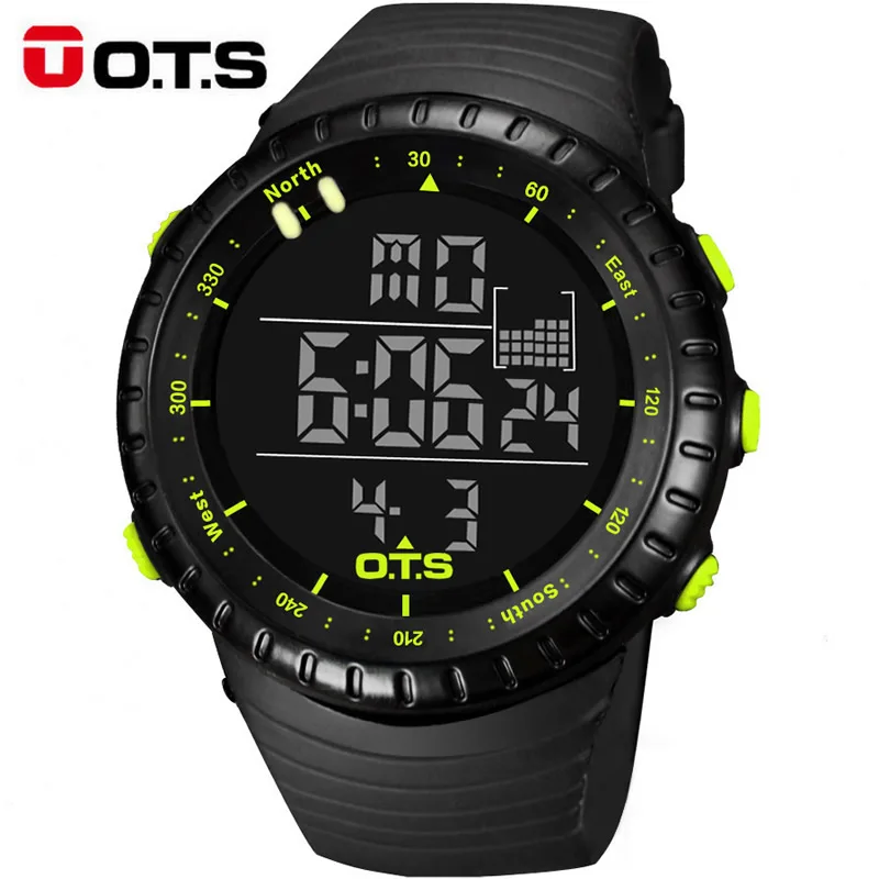 

OTS Digital Watch Men Sports Watches 50M Waterproof Swimming Large Dial Hours Clock Military Wristwatches Man Relogio Masculino