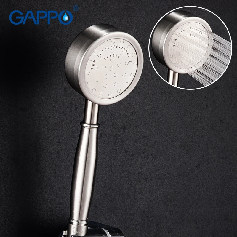 

GAPPO Shower Head Sprayer Hand Hold Stainless Steel Shower Head SPA Pressurize Rainfall Bathroom Water Saving Shower Head