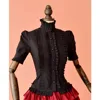 Summer women white short Tops Vintage Victorian Ruffled Bandage shirts Ladies gothic blouse lolita costume 1