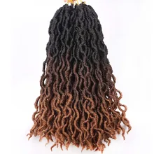 Ombre Faux Locs Вьющиеся косички Косички Eunice Hair 20 ' Длинные мягкие дреды Наращивание волос