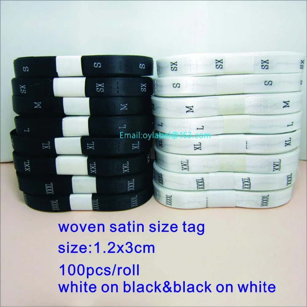 Укажите размеры/размер этикетки/ черного и белого цвета одежды шеи размер этикетки Размер одежды теги