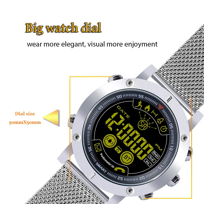 DFOI W1 Smartwatch большой Батарея Смарт часы Для мужчин с Bluetooth спортивные трекер для