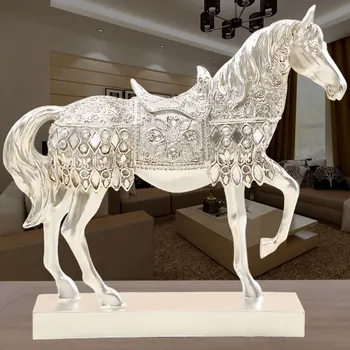 

37x30cm Golden &Silver Horse TV cabinet Modern style Living Room Decoration Home Decor