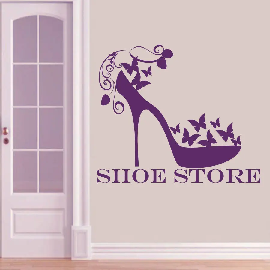 Wall Decals Shoe Store Shop Women's Fashion Shoes Vinyl Sticker Home