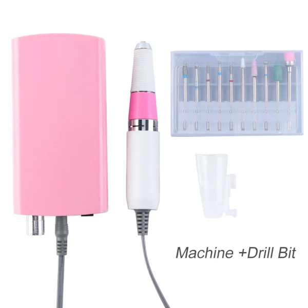 Перезаряжаемый Электрический Фрезер для ногтей 30000 об/мин, 18 Вт, беспроводной Фрезер для маникюра, педикюра, набор для маникюрного оборудования CH796 - Цвет: 796-Pink-HZ02