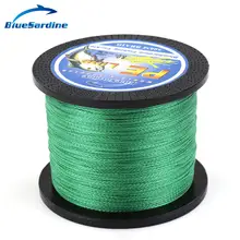 BlueSardine 500 м зеленая плетеная рыболовная Леска рыболовная проволока PE плетеная леска Peche Pesca снасти 12LB-90LB