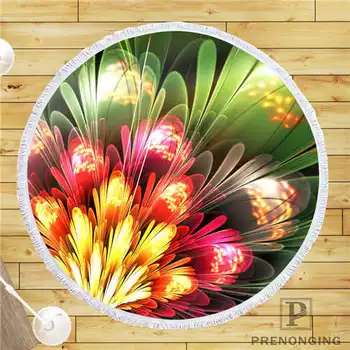 

Custom DIY Customized Microfiber Fabric magic flower (1) Round Beach Blanket Towel Printed on Demand 150cm #19-01-28-70