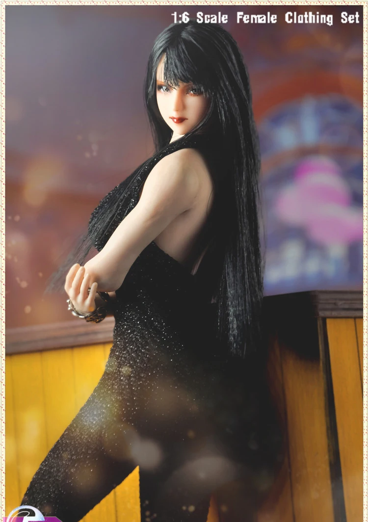 

1/6 Low-cut Evening Dress Female Clothes Set woman dress suitable Sexy FASToys FA18-02 for PH big breast action Figures body