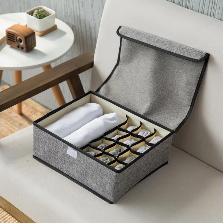 

Multifunctional Underwear Organizer 13 Grid Folding Clothes Storage Box