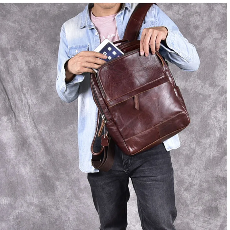 AETOO рюкзак из натуральной кожи, женская модная школьная сумка для подростков, повседневные Рюкзаки, мужские кожаные брендовые сумки для ноутбука Mochila