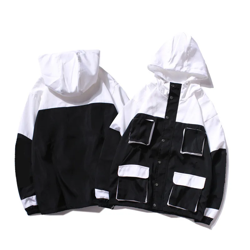 New Spring Autumn Bomber Hooded Jacket Men Casual Slim Patchwork Windbreaker Jacket Male Outwear Zipper Thin Coat Brand Clothing New Spring Autumn Bomber Hooded Jacket Men Casual Slim Patchwork Windbreaker Jacket Male Outwear Zipper Thin Coat Brand Clothing