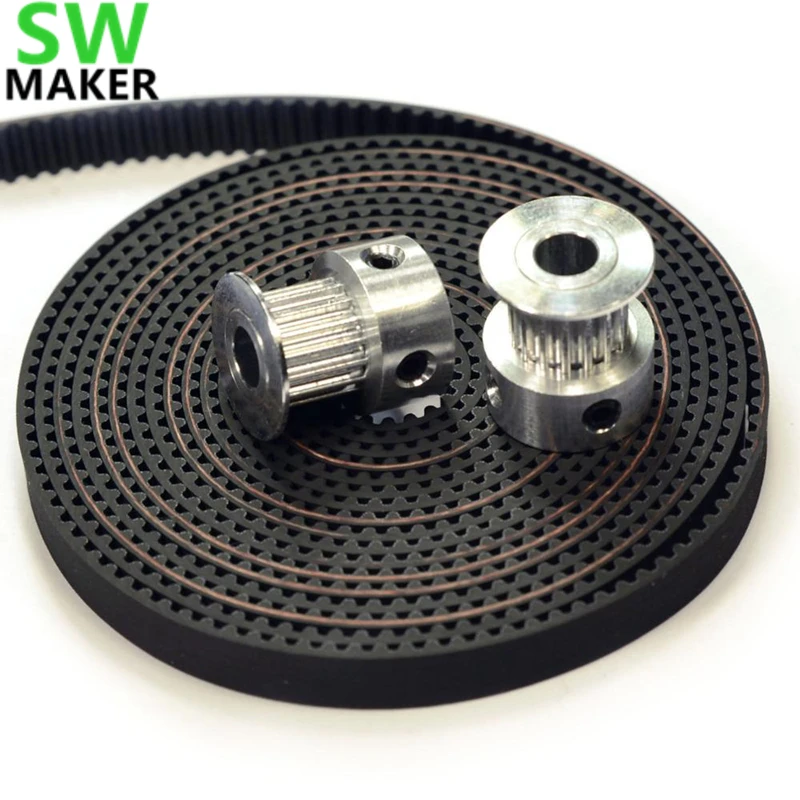 

SWMAKER 2pcs Aluminum GT2 16T Pulley + 2M Belt for RepRap 3D printer Prusa i3 Mendel