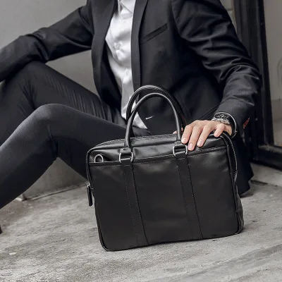 

2019 Men Casual Briefcase Business Shoulder Bag Leather Messenger Bags Computer Laptop Handbag Bag Men's Travel Bag bolso hombre
