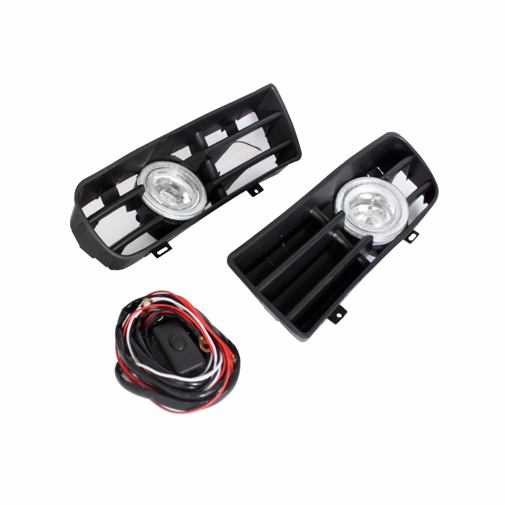 LED Car Bumper Grille Fog Lights Angel Eyes Fog Lamp Bulb with Wire Kit