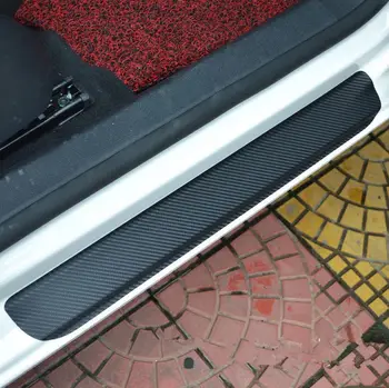 

4D Carbon Fiber Car Door Sill Sticker Anti Scratch None Slip Door Sill Guard Lnterior Scuff For Ford Smax S-MAX Car Styling