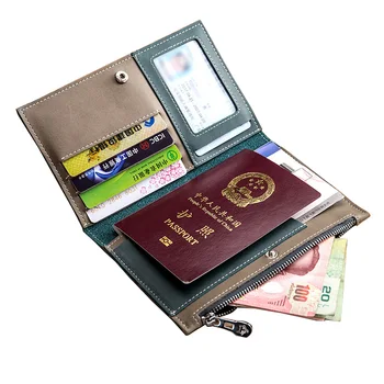 

Men Women Travel Passport Cover Holder Bag Genuine Leather Passport Case Fashion Multifunction Wallet Credit ID Card Holder