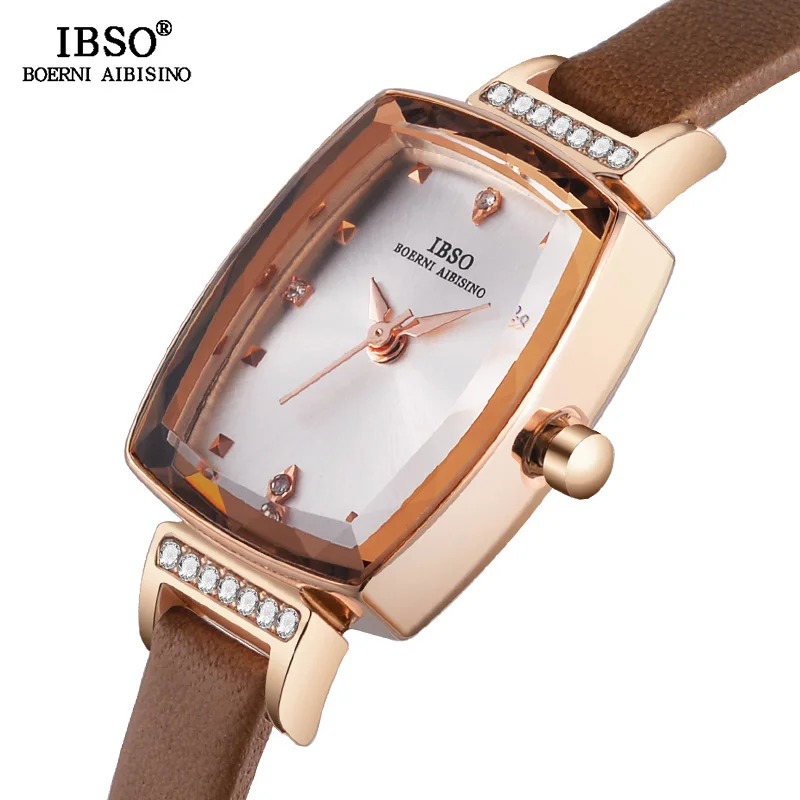 IBSO креативные женские часы с прямоугольным циферблатом, женские кожаные Наручные часы, Reloj Mujer, новинка, женские подарки на день, часы#8639