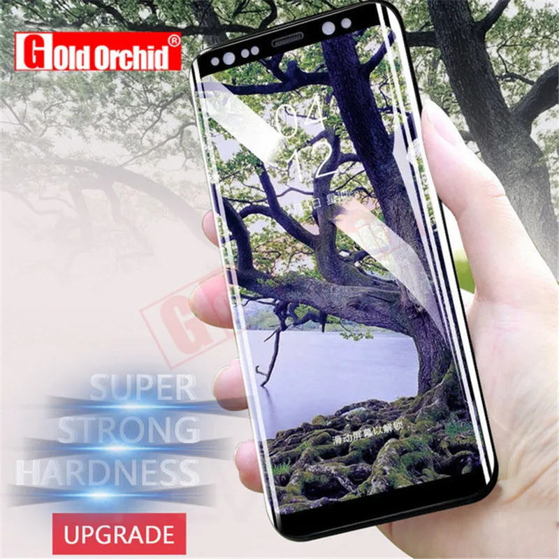 Золотая Орхидея 3D изогнутое полное закаленное стекло для samsung Galaxy S8 Plus Защитная крышка для экрана взрывозащищенное стекло для samsung S8