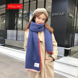YOULINE Горячая распродажа! 2018 зимний женский кашемировый шарф большого размера роскошный бренд вязаные шарфы толстые теплые пашмины женские