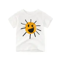 Детские топы для мальчиков футболка хлопок Повседневное футболка-топ детская одежда с героями мультфильмов принт короткий рукав Футболка