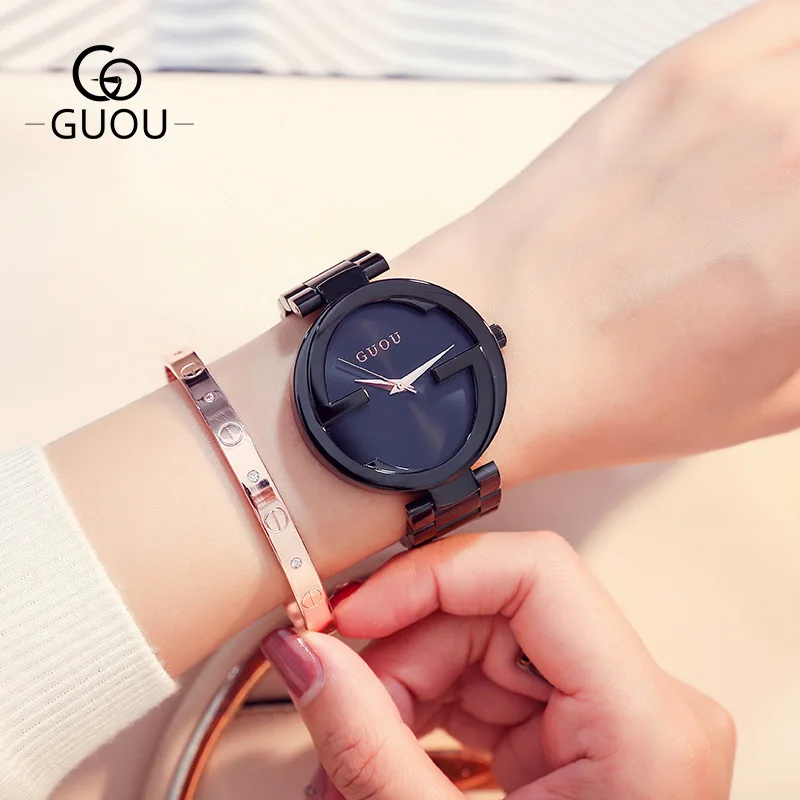 Простые Женские часы модные женские часы водонепроницаемые повседневные студенческие женские часы со стальным ремешком G8174