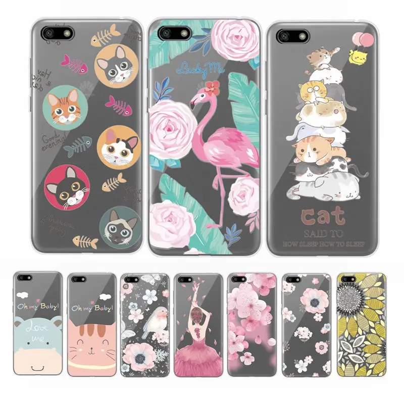 

For Honor 7A DUA-L22 Lace 3D Relief Cases Honor 7A 7 A 5.45" Cover Funda For Huawei Honor 7A Russian Version Soft Silicone Capa