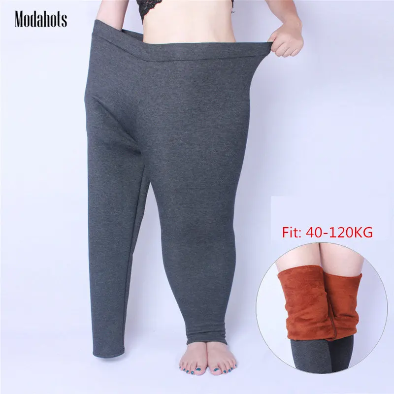 Goedkoop Herfst Winter Vrouwen Leggings Plus Size Dik Fluwelen XL 6XL Grote Maten Grote Slanke Legging Broek Leggins Zwart Warm all match