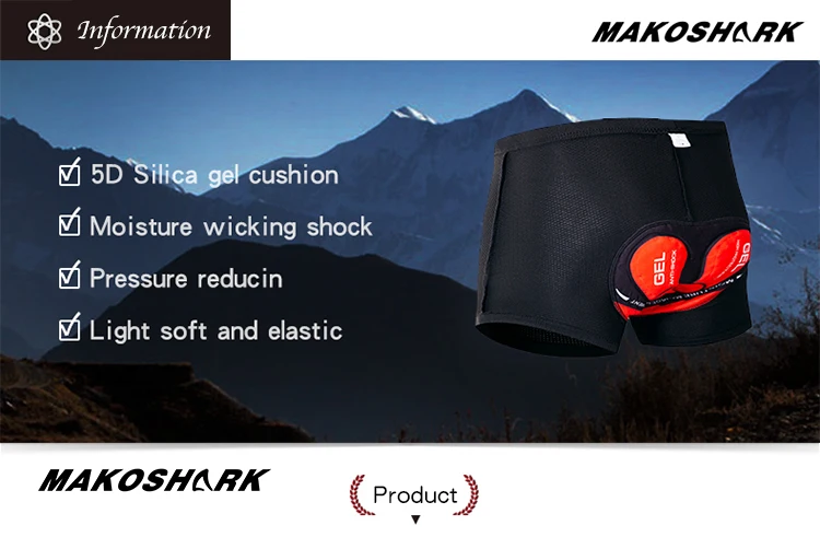 MAKOSHARK Мужское нижнее белье для велоспорта горный MTB шорты для езды на велосипеде Спортивное нижнее белье компрессионные колготки шорты 5D мягкий