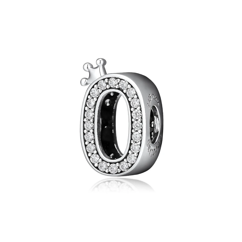 

Подходят для браслетов, оригинальные бусины из натурального серебра 925 пробы, со сверкающими цифрами 0, модные шармы-бусины для изготовления ювелирных изделий CKK