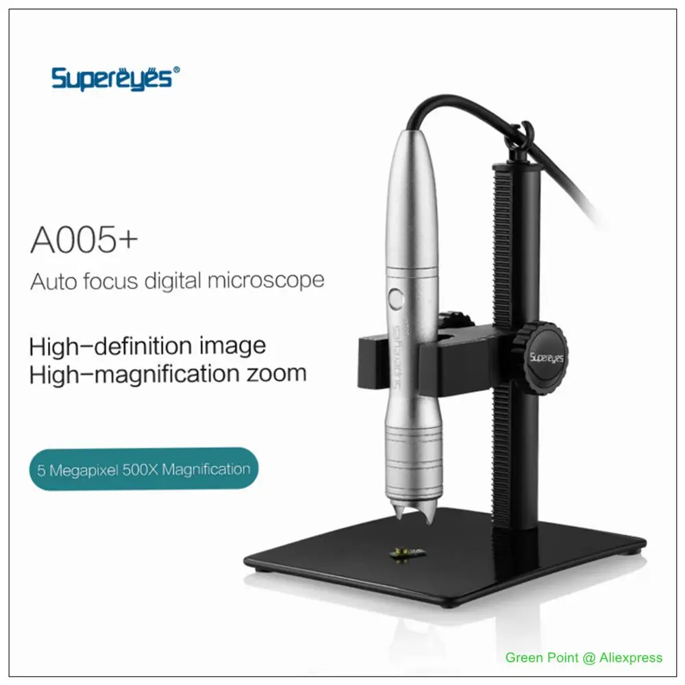 A005+ 5MP 500X USB Automatic Focusing Digital Microscope With