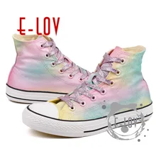 2019 Season Canvas Shoe Woman Student Chameleon Women's Shoes Hand Doodle Street Wind Sneakers Zapatos De Mujer Sapato Feminino