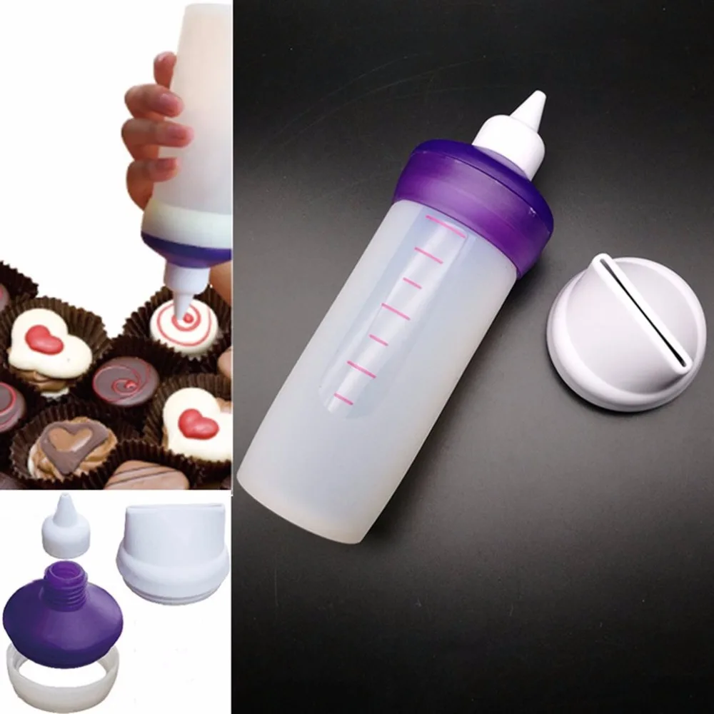 

Liquid Chocolate Squeeze Bottle With Cap Plastic Cake Bread Baking Decoration Tool Dessert Decorators Icing Piping Nozzles Tips