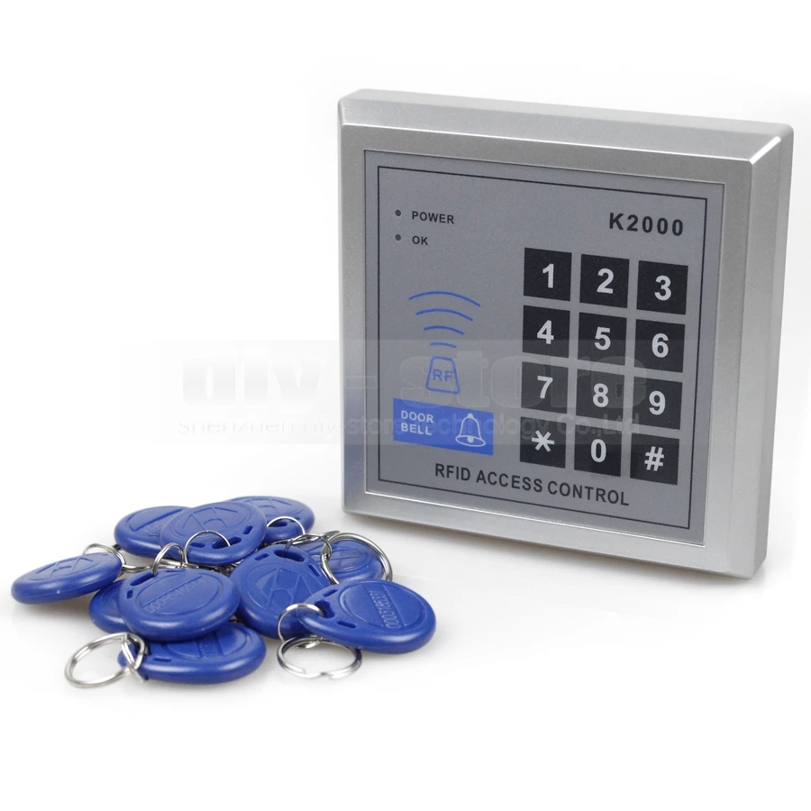 New 125KHz RFID Proximity Keypad With Door Bell Button Entry Lock Door