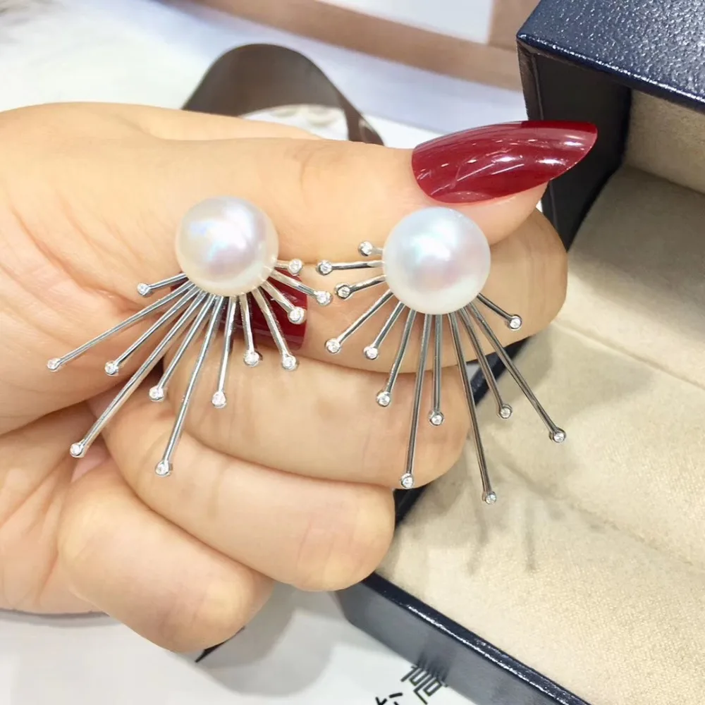 

Garden Jewelry 925 Silver Earrings Findings Component Jewelry Parts Fashion Fittings for Pearls Coral Jade Agate Beads Stones