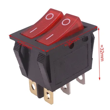 

2 Pcs 30*25*32mm Rocker Switch 6 Plugs Double Row Switch 15A 250V AC / 20A 125V AC Ac Industrial Electrical Accessories