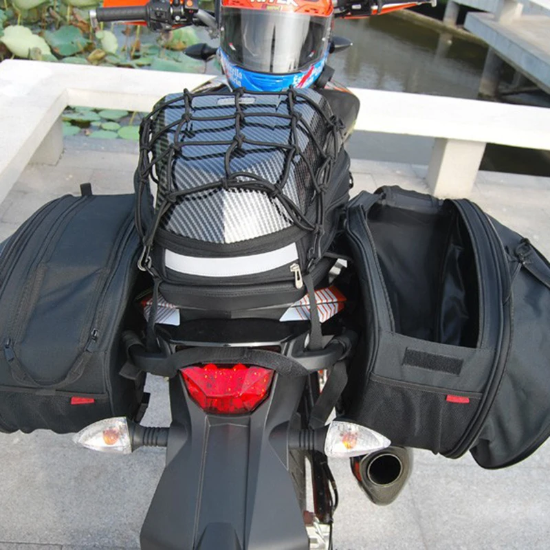 Motorcycle bag Saddle Saddlebags luggage Suitcase Motorbike Rear Seat Bag Saddle Bag with Waterproof Cover SA212