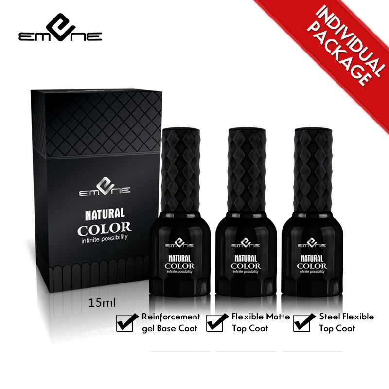EMENE Matt Effect Top Coat Base Coat Nail Polish UV Gel 15ML Long