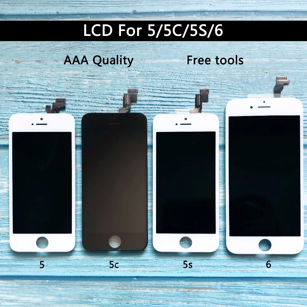 

Digitizer Display For Iphone 5 5s 6 LCD Touch Screen Assembly Replacement AAA Quality White Black free shipping for iphone 6 lcd