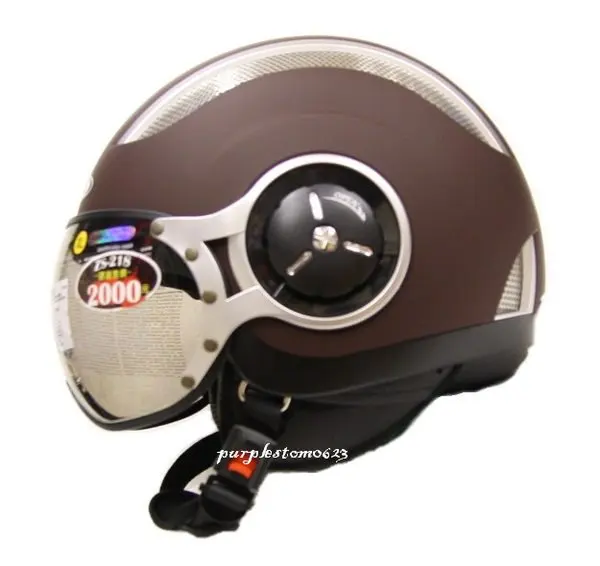 *Taiwan Helmet * Zeus 218 Demi Jet Motorcycle Helmet MoMo Style (Brown