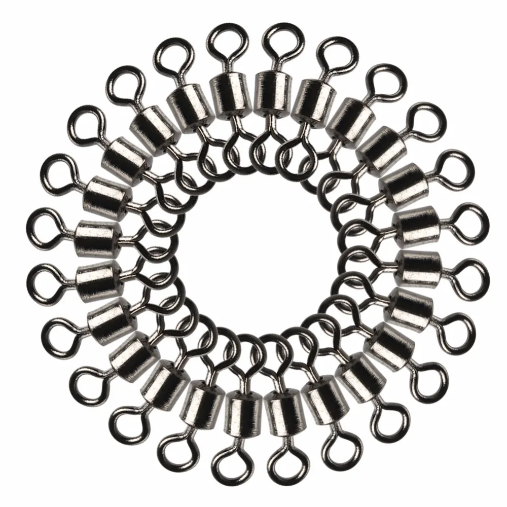 

100PCS unique Solid Ring LB Fishing Barrel Bearing Rolling Swivel Lures Connector