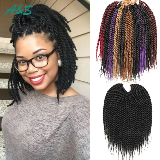 Online Shop 10 Senegalese Twist Hair Crochet Braids Curly Havana