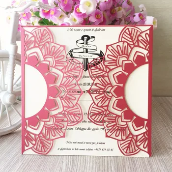 

Hot Square 30Pcs Laser Cut Wedding Party Event Invitation Card Birthday Business Party Invitation Cards Delicate Carved Pattern
