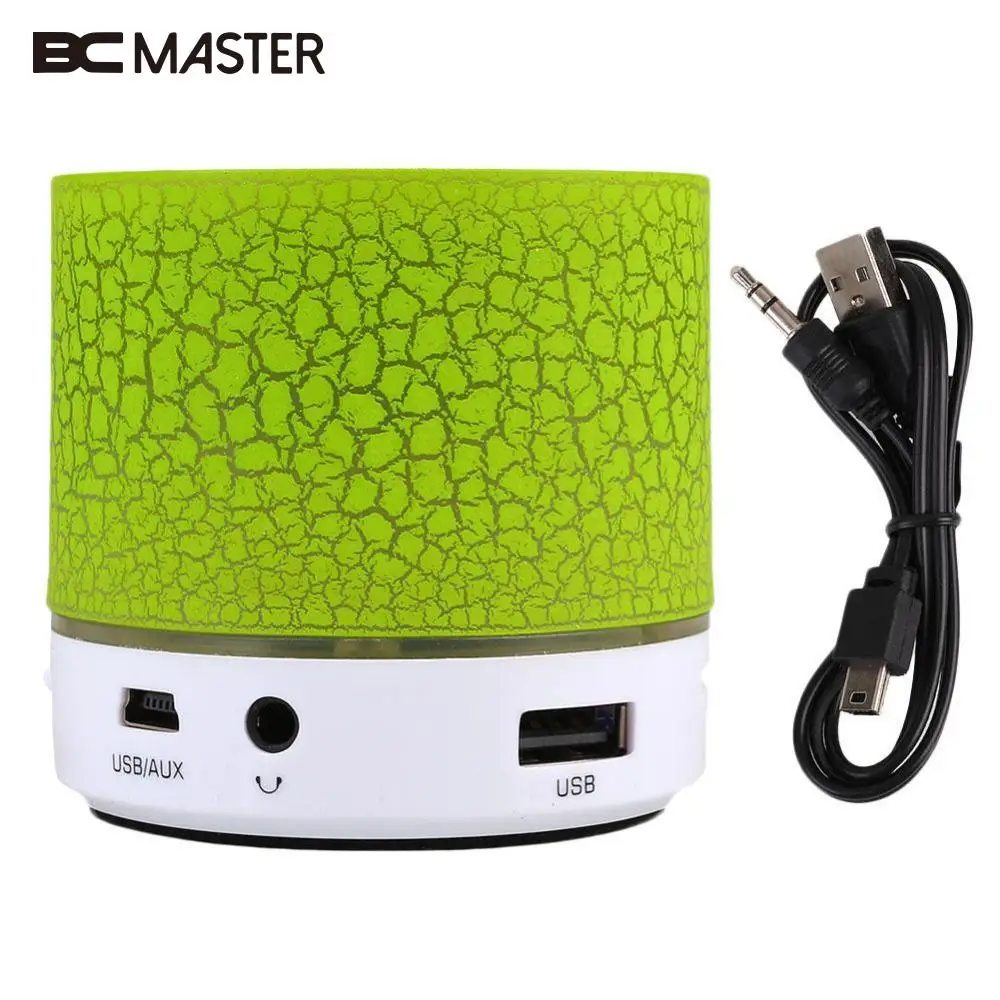 BCMaster LED Wireless Bluetooth Speaker Handsfree Support 3.5mm For AUX TF Card USB U Disk Speakers With Mic Portable